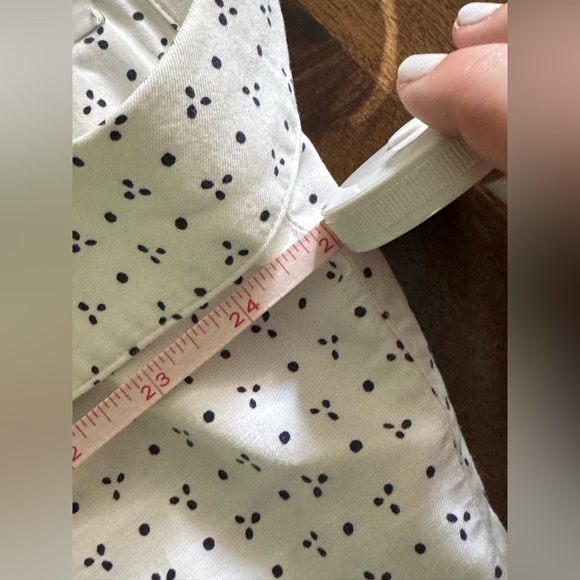 Madewell White Button Up Shirt with Navy Dots Size Medium - Picture 9 of 11